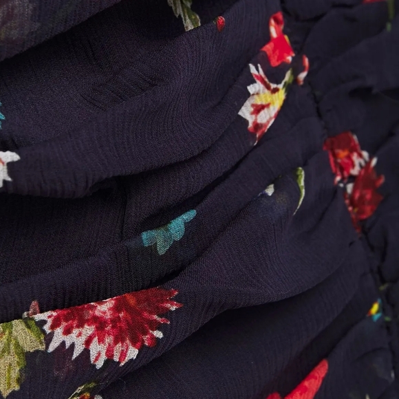 NICHOLAS Gathered Floral Print Silk Mini Dress - Picture 3 of 15